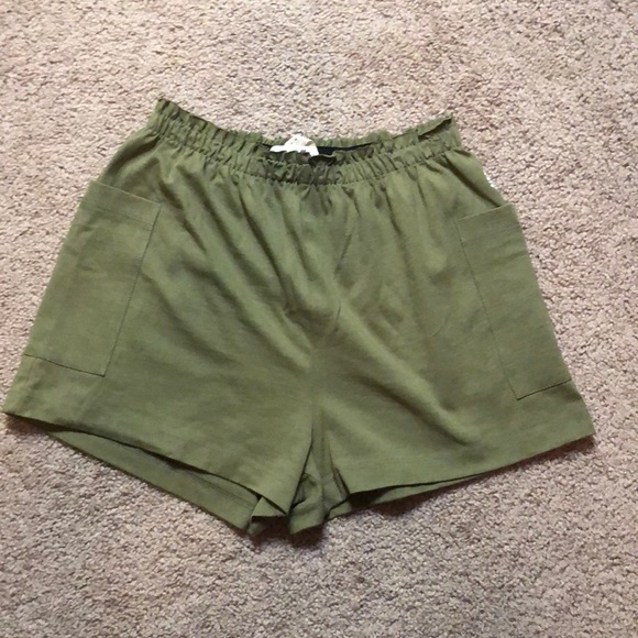 Free People Pants - FREE PEOPLE MOVEMENT Olive Green High Waisted Shorts